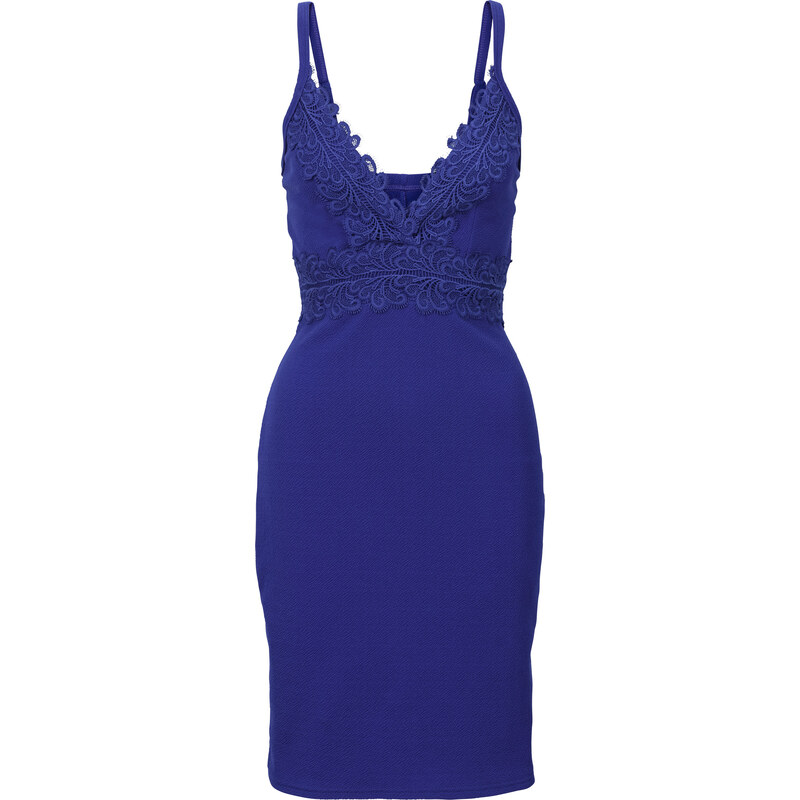 BODYFLIRT Kleid in blau (V-Ausschnitt) von bonprix