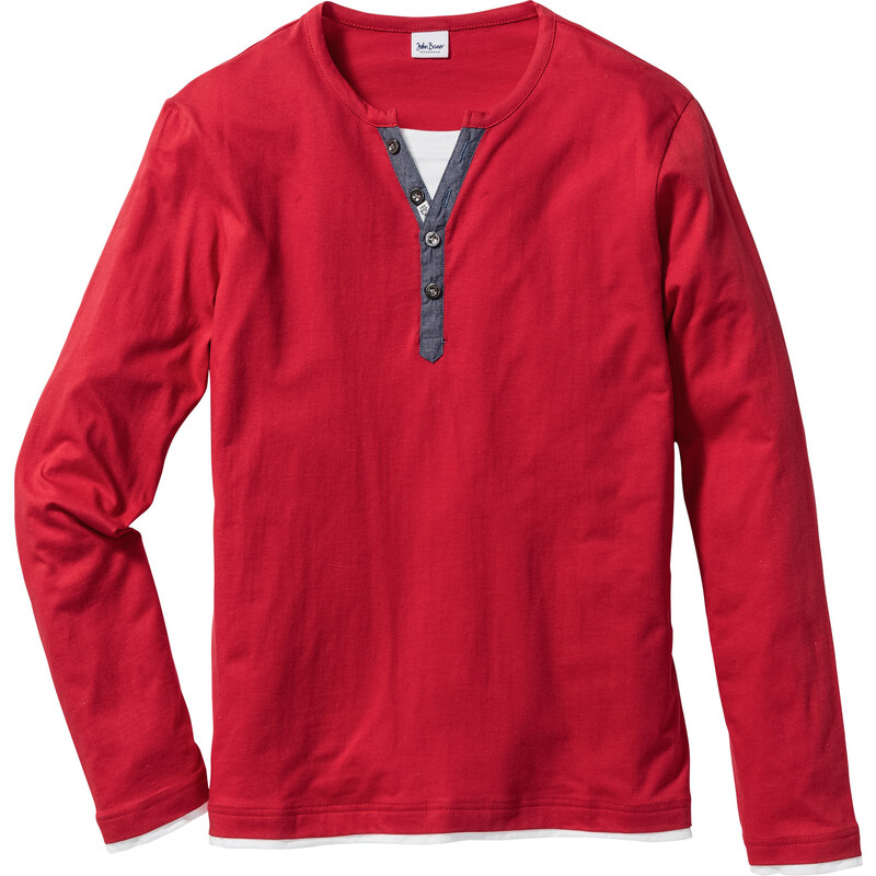 John Baner JEANSWEAR Langarmshirt Regular Fit in rot für Herren von bonprix