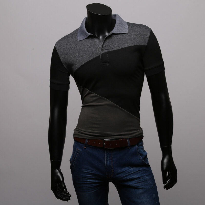 Maritimi Slim Fit-Poloshirt im Farbblock-Design - Grau - S