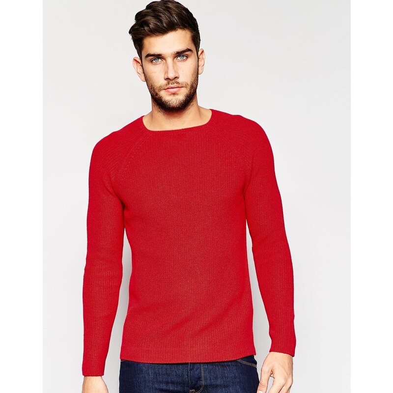 United Colors of Benetton - Pullover mit feinem Zopfmuster - Rot