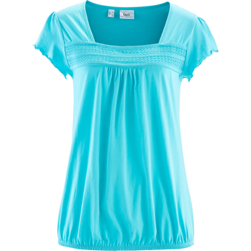 bpc bonprix collection Shirt Flügelärmel in blau (Carré-Ausschnitt) für Damen von bonprix