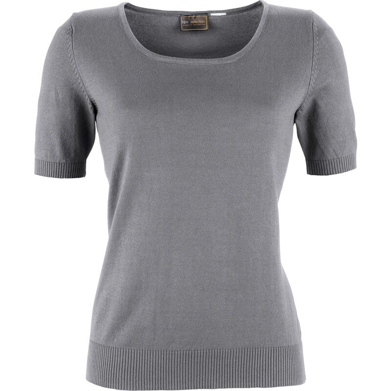 bpc selection Pullover kurzer Arm in grau (Rundhals) für Damen von bonprix