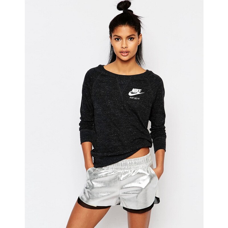Nike - Ausgewaschenes Vintage-Sweatshirt mit Rundhalsausschnitt und kleinem Logo - Schwarz
