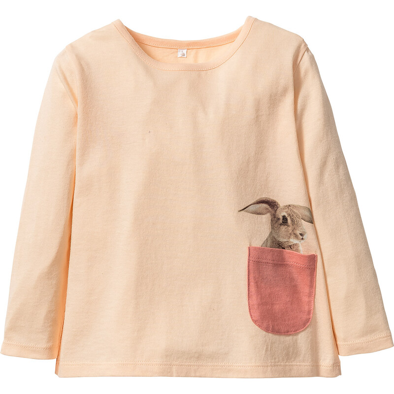 bpc bonprix collection Langarmshirt mit Tasche, Gr. 80/86-128/134 in orange für Mädchen von bonprix