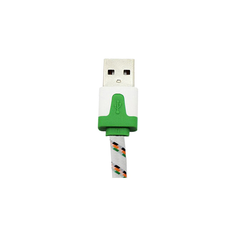 Lesara Textil-USB-Kabel für iPhone 4". - Weiß