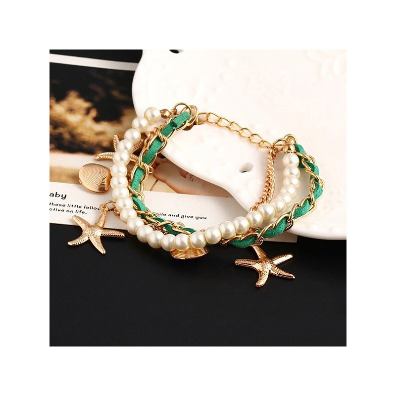 Lesara Charms-Armband mit Perlen - Grün