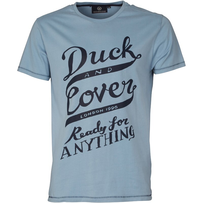 Duck and Cover Herren Moore Ice T-Shirt Blau