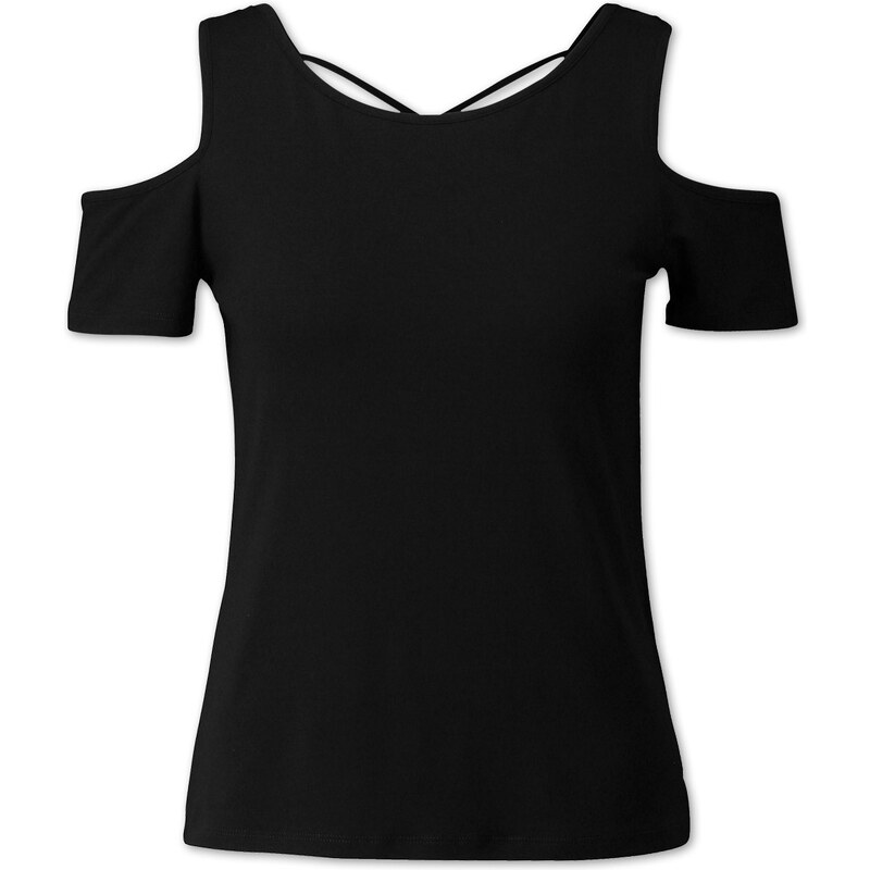 C&A Damen Off-Shoulder-Shirt mit gekreuzten Straps in Schwarz