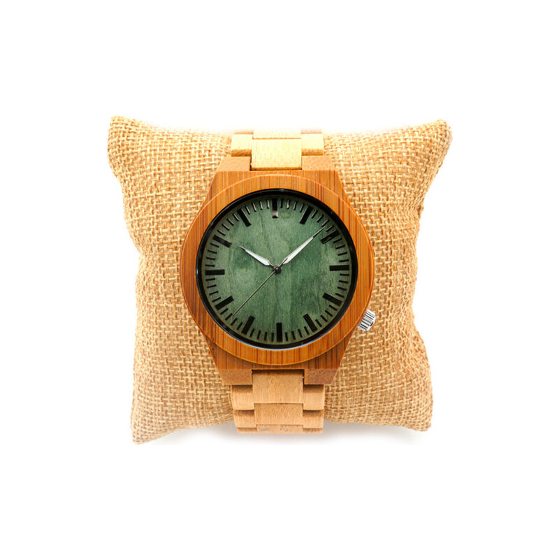 Lesara Bambus-Armbanduhr mit gemasertem Zifferblatt - Für Herren