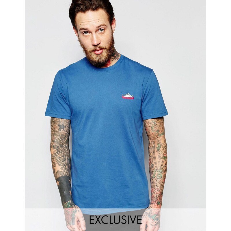 Penfield - Exklusives, blaues T-Shirt mit Mountain-Logo - Blau