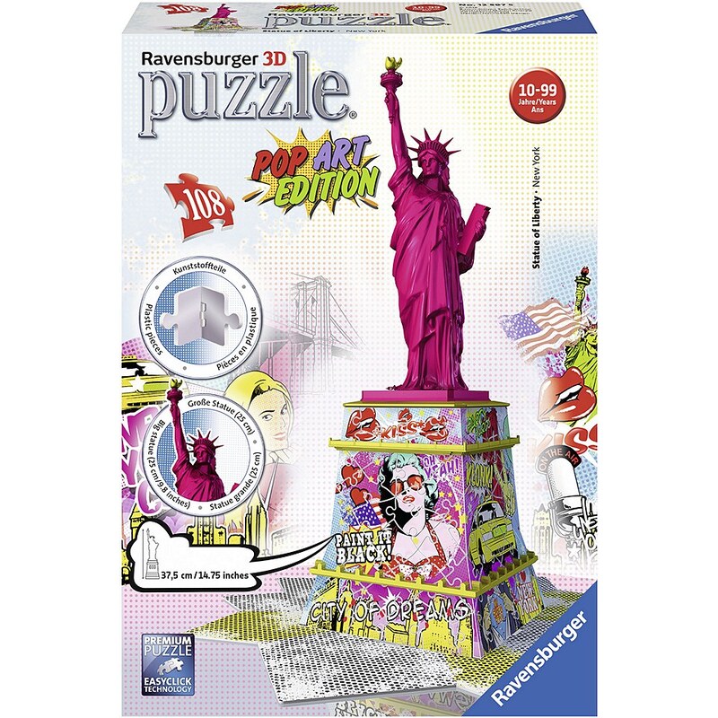 Ravensburger 3D Puzzle, 108 Teile, »Pop Art Edition Freiheitsstatue«