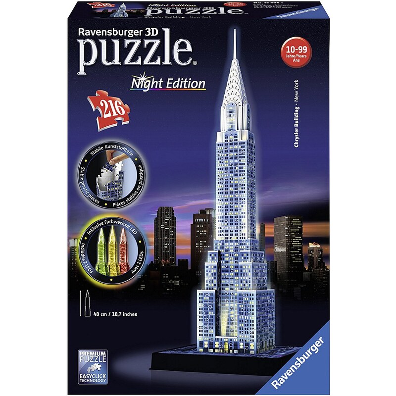 Ravensburger 3D Puzzle, 216 Teile, »Night Edition Chrysler Building«