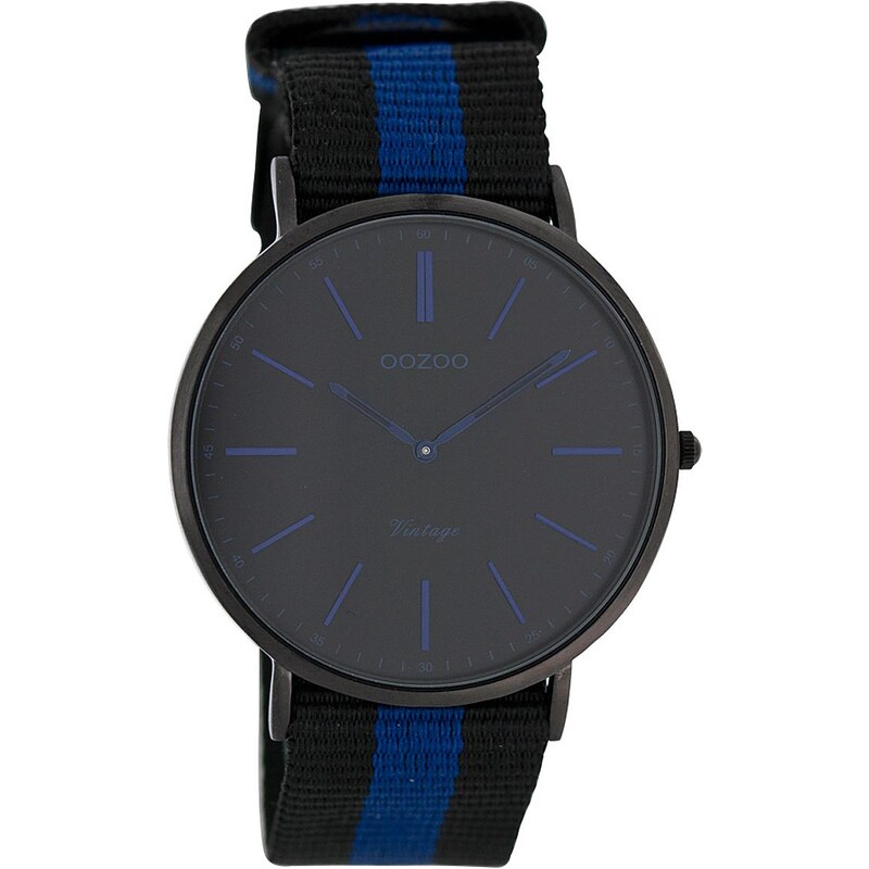 Oozoo Vintage Armband Uhr Schwarz/Blau C7303