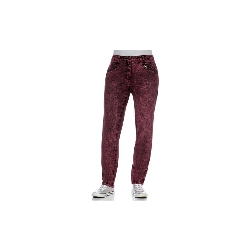 SHEEGO DENIM Damen Denim Schmale Stretch-Jeans Kira im Colored Denim-Look rot 80,84,88,92,96,100,104,108,112,116