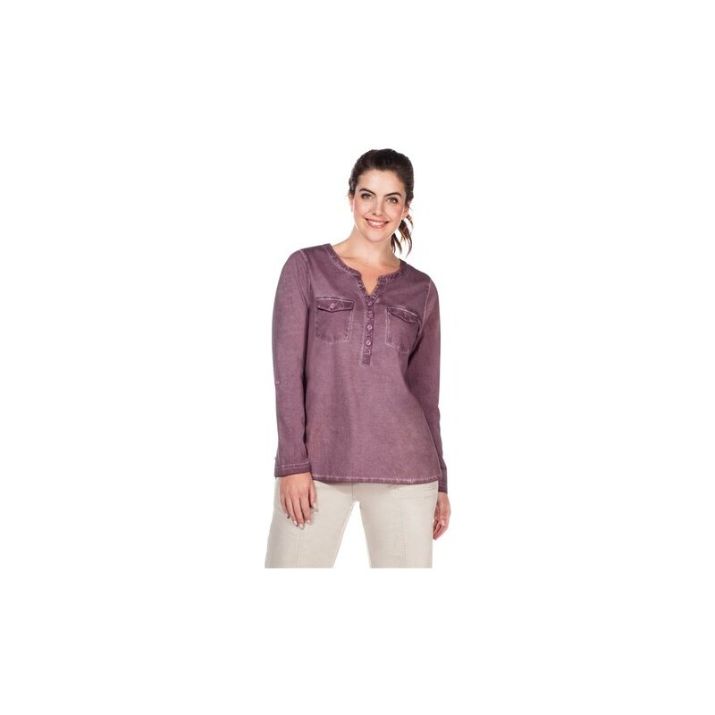 Damen Casual Shirt in angesagter Oil-washed-Optik SHEEGO CASUAL lila 40/42,44/46,48/50,52/54
