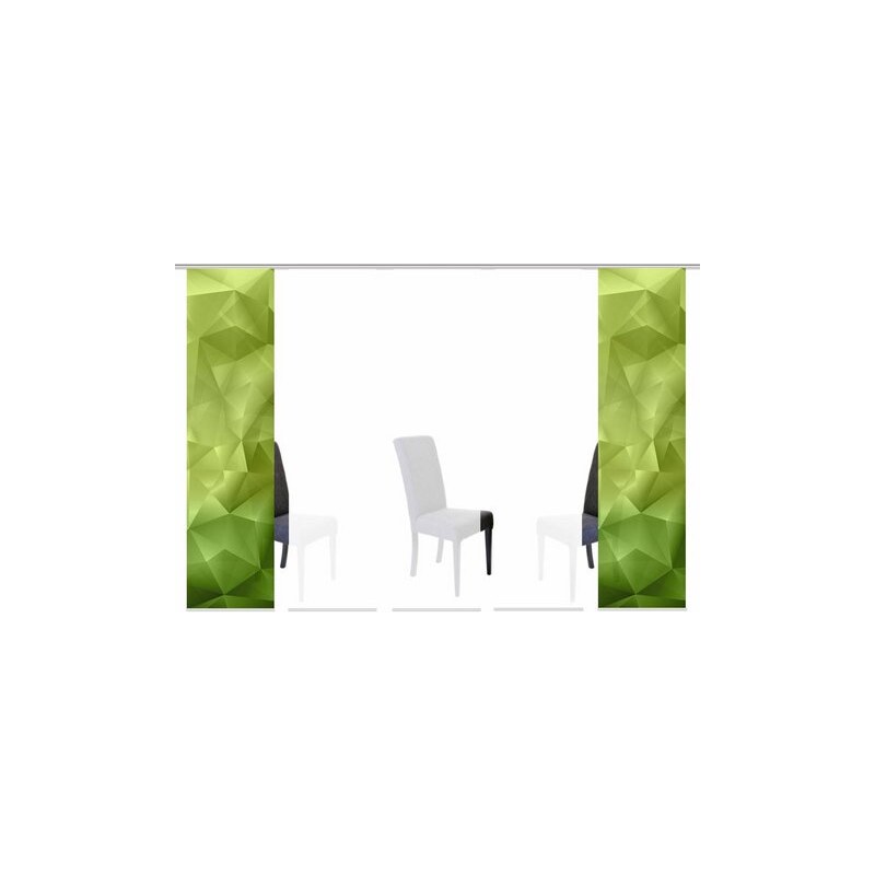 HOME WOHNIDEEN Schiebegardine ROSEVILLE Mehrfachsets (mit Zubehör) grün H/B: 245/60 cm (5er Set)