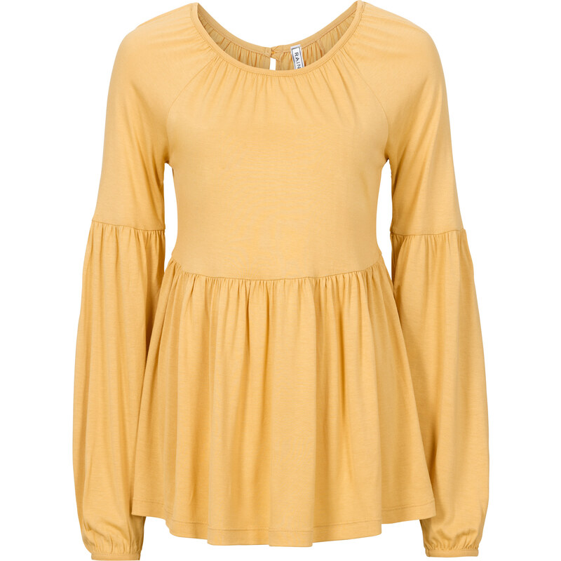 RAINBOW Shirt langarm in gelb (Rundhals) für Damen von bonprix