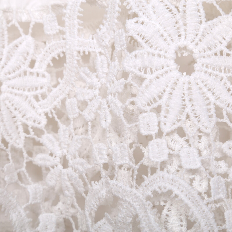 Lesara Langarmshirt mit floraler Spitze - Weiß - S
