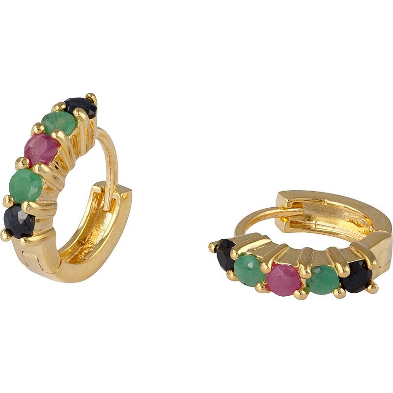 vivance jewels Paar Creolen mit Rubinen, Saphiren und Smaragden