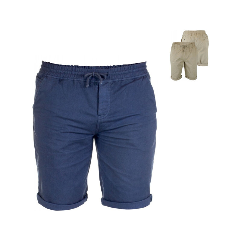 Lesara Bermuda-Shorts mit umgeschlagenem Hosenbein - Blau - 4XL