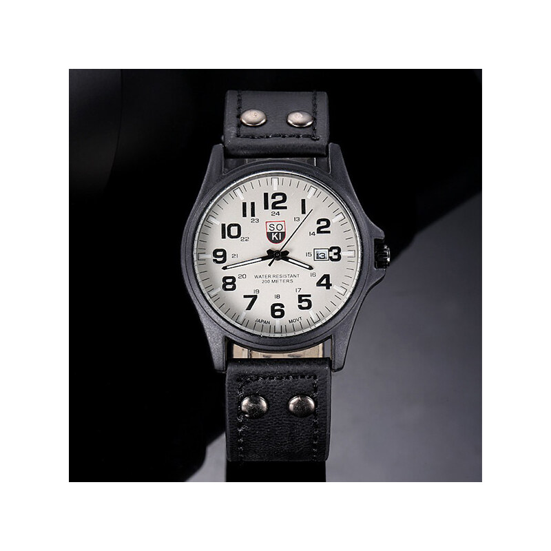 Lesara Klassische Armbanduhr mit Datumsanzeige - Schwarz