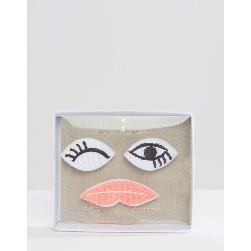 Meri Meri - Broschenset mit Augen und Lippen - Mehrfarbig