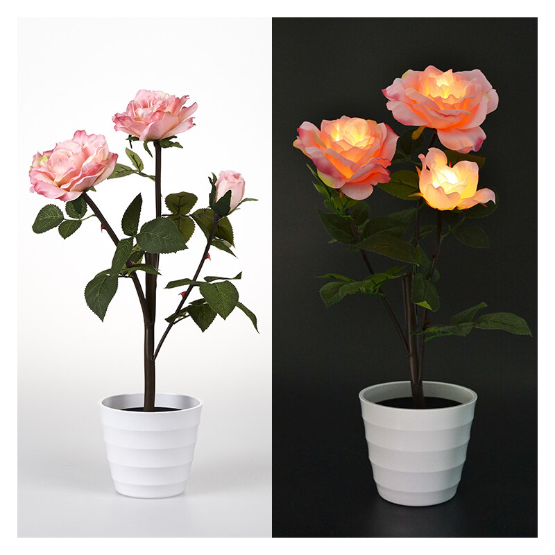 Lunio Living LED-Blumenstrauß Rose - Pink