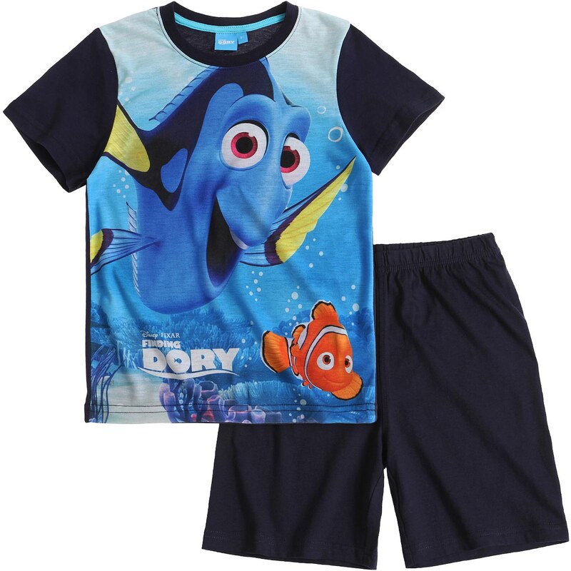 Disney Findet Dorie Shorty-Pyjama marine blau in Größe 98 für Jungen aus 100% Baumwolle Vorderseite: 100% Polyester