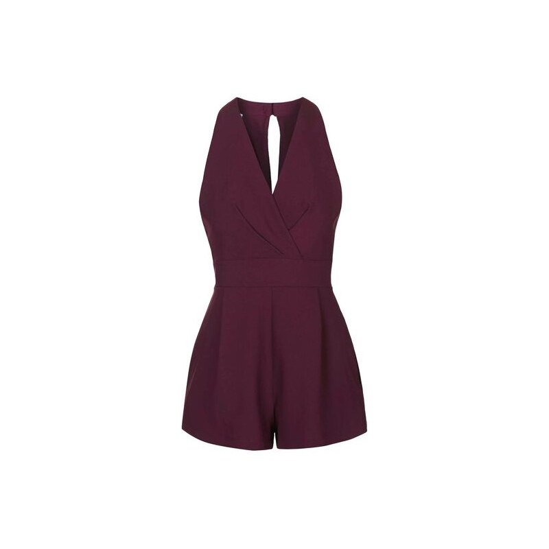 Topshop **Cross-Bust Playsuit by Love - Rotwein