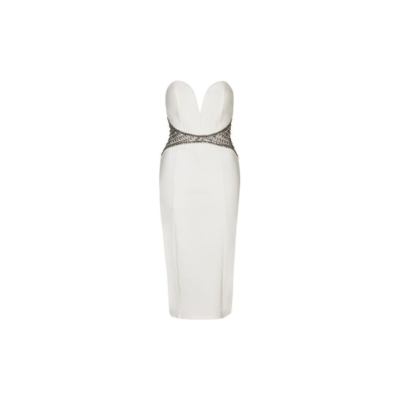 Topshop **Verziertes Halo Kleid von TFNC - Weiß