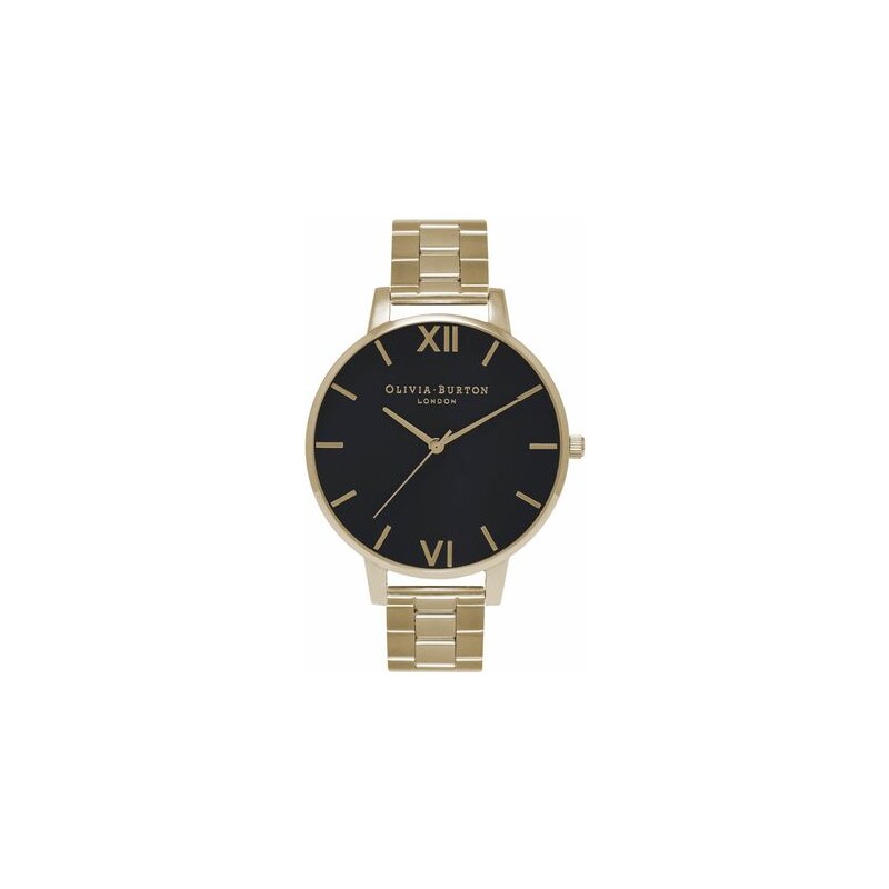 Topshop **Schwarze OB15BL24 Armbanduhr von Olivia Burton - Gold