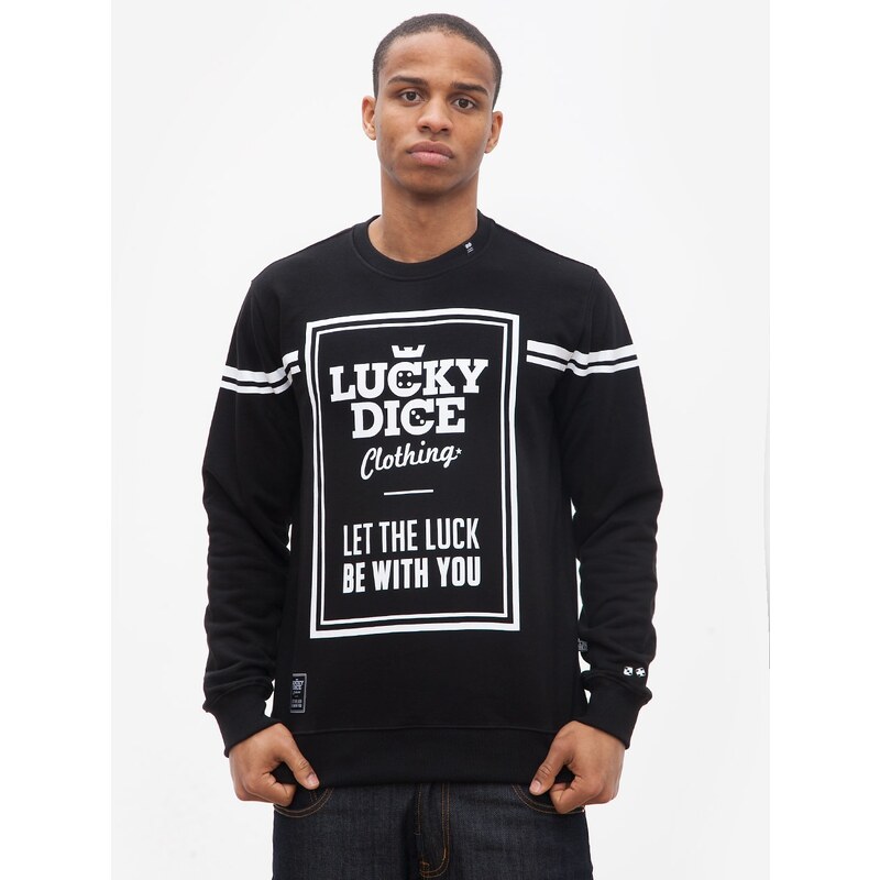 Lucky Dice Label Crewneck Black
