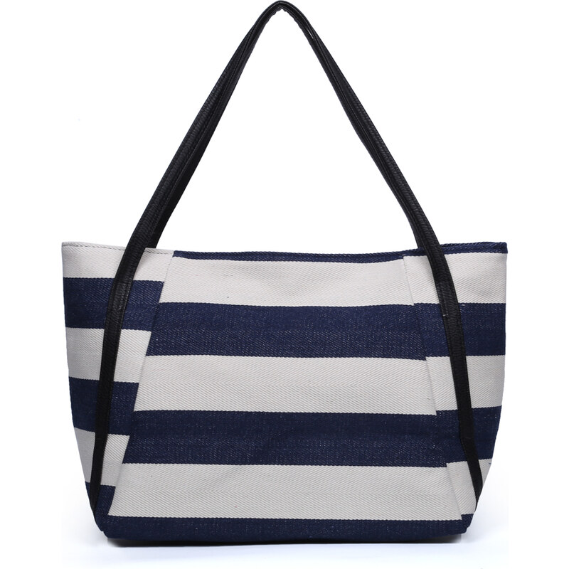 Lesara Strandtasche mit Streifen - Blau