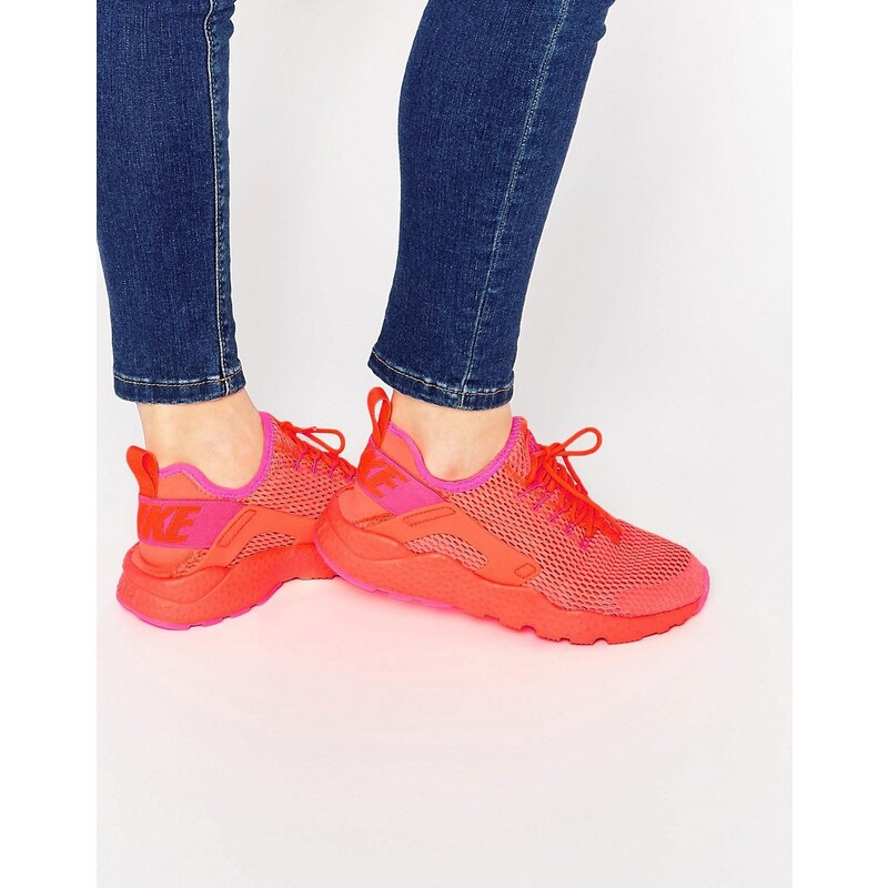 Nike - Air Huarache Run Breathe - Purpurfarbene Sneaker - Rot