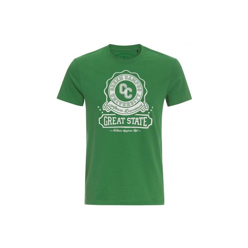 COOL CODE Herren T-Shirt körpernah Rundhalsausschnitt grün aus Baumwolle