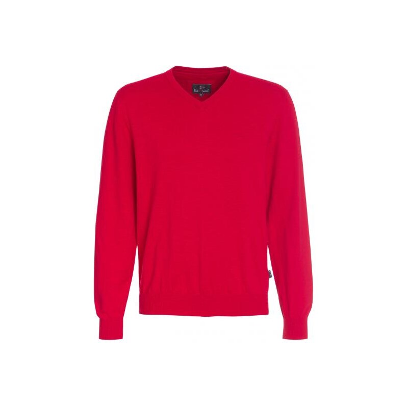 Paul R.Smith Herren Pullover Sweatshirt V-Ausschnitt rot aus Baumwolle