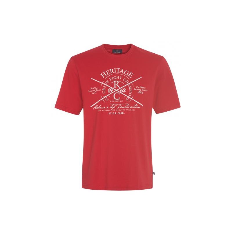 Paul R.Smith Herren T-Shirt Comfort bequem Rundhalsausschnitt rot aus Baumwolle