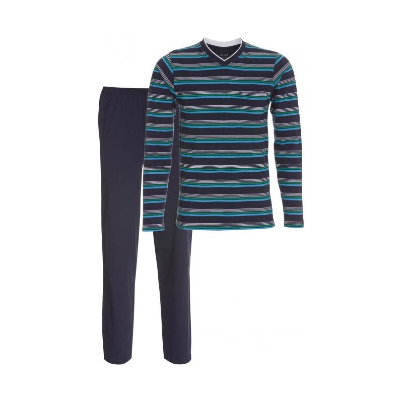Smith Herren Herren Pyjama - 2 tlg. 2 teilig blau aus Baumwolle