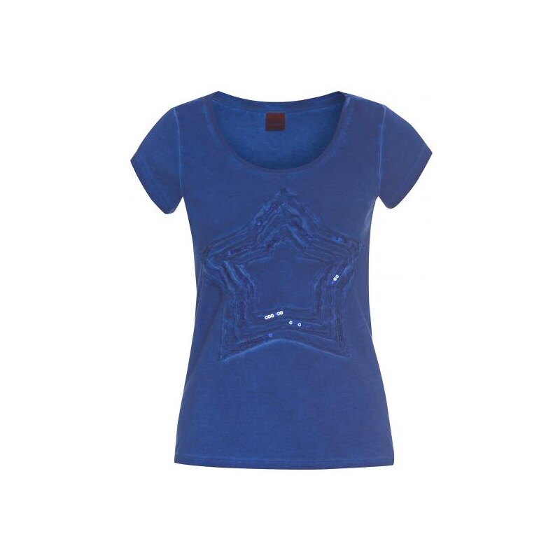 Livre Damen T-Shirt figurnah blau aus Baumwolle