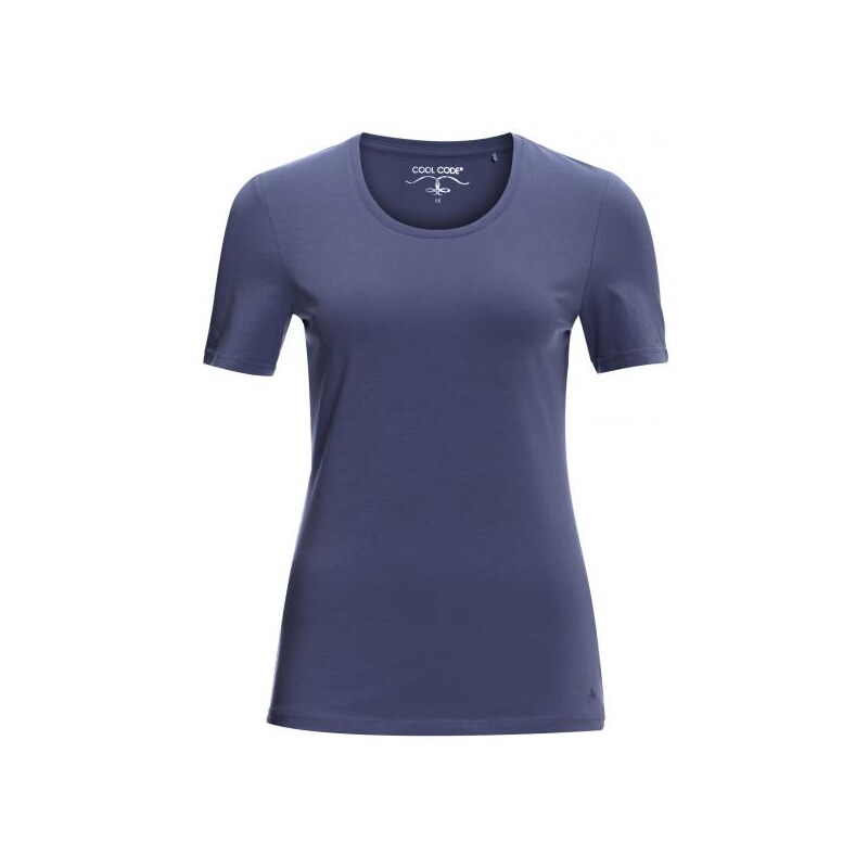 COOL CODE Damen T-Shirt figurnah blau aus Baumwolle