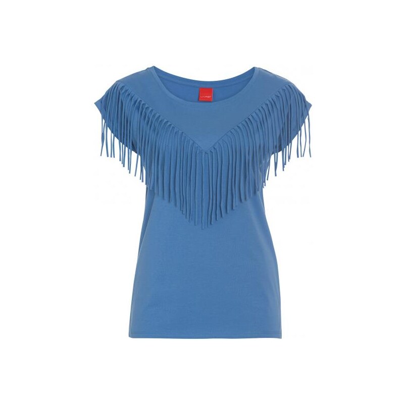 Livre Damen T-Shirt körperbetont blau aus Baumwolle