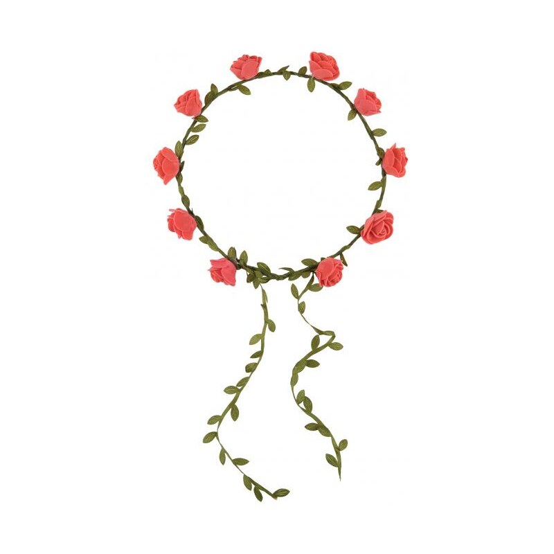 Distler Damen Haarkranz mit Blüten Blüten aus Moosgummi rot