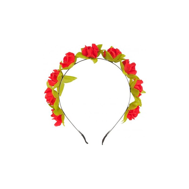 Distler Damen Blumen-Haarreif rot