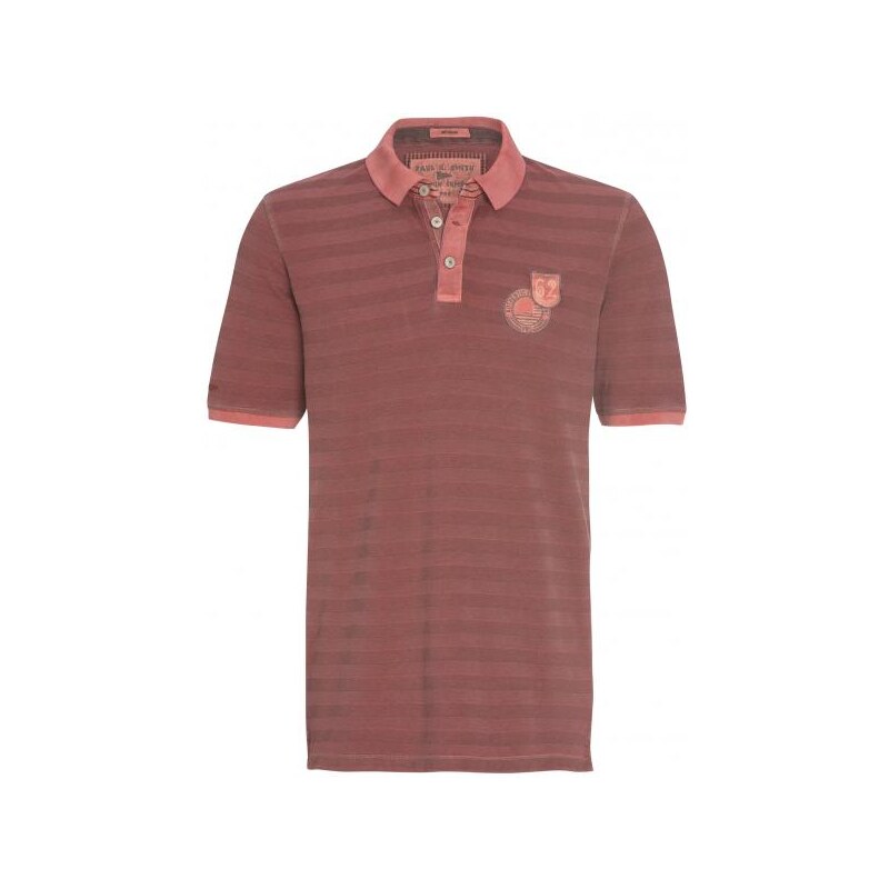 Paul R.Smith Herren Poloshirt T-Shirt Comfort bequem gestreift rot aus Baumwolle