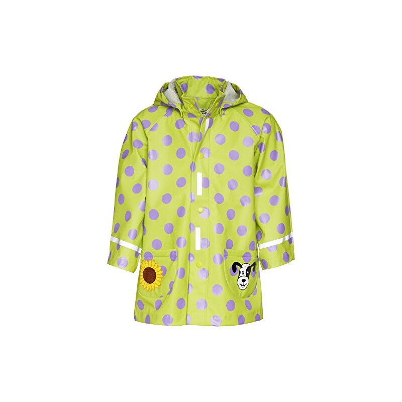 Playshoes Baby - Mädchen Regenbekleidung 408592 Regenjacke Punkte mit Reflektoren, Oeko-Tex Standard 100, Gr. 80, Grün (original)