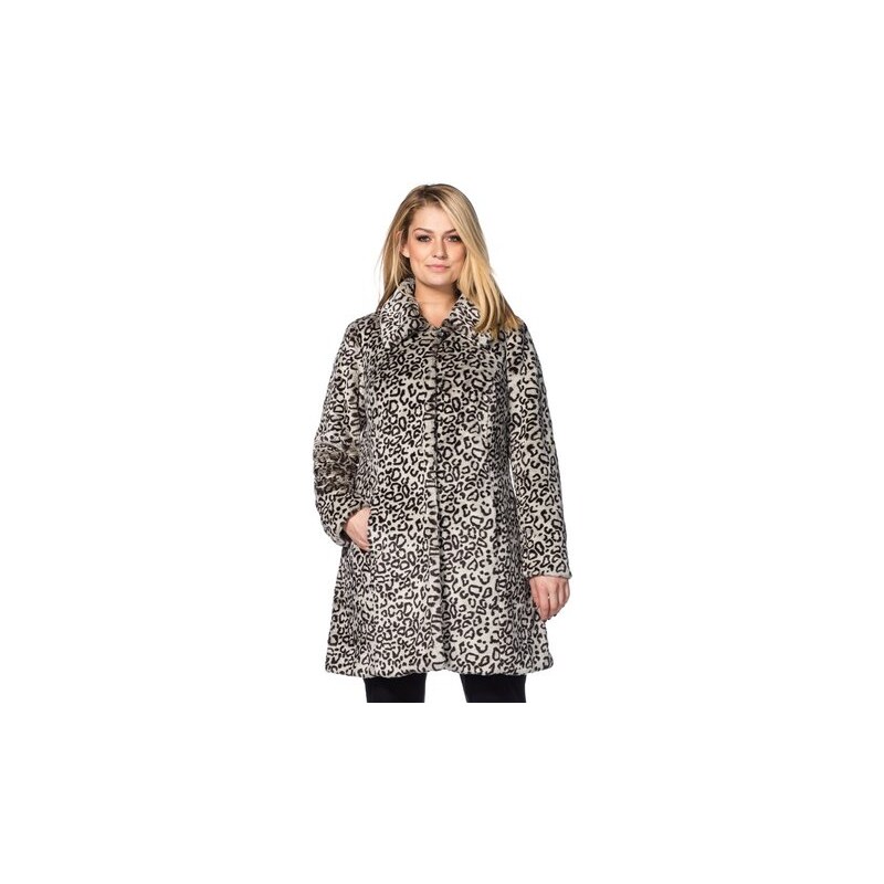 Damen Style Kuscheliger Mantel aus Fellimitat SHEEGO STYLE braun 40,42,44,46,48,50,52,56,58