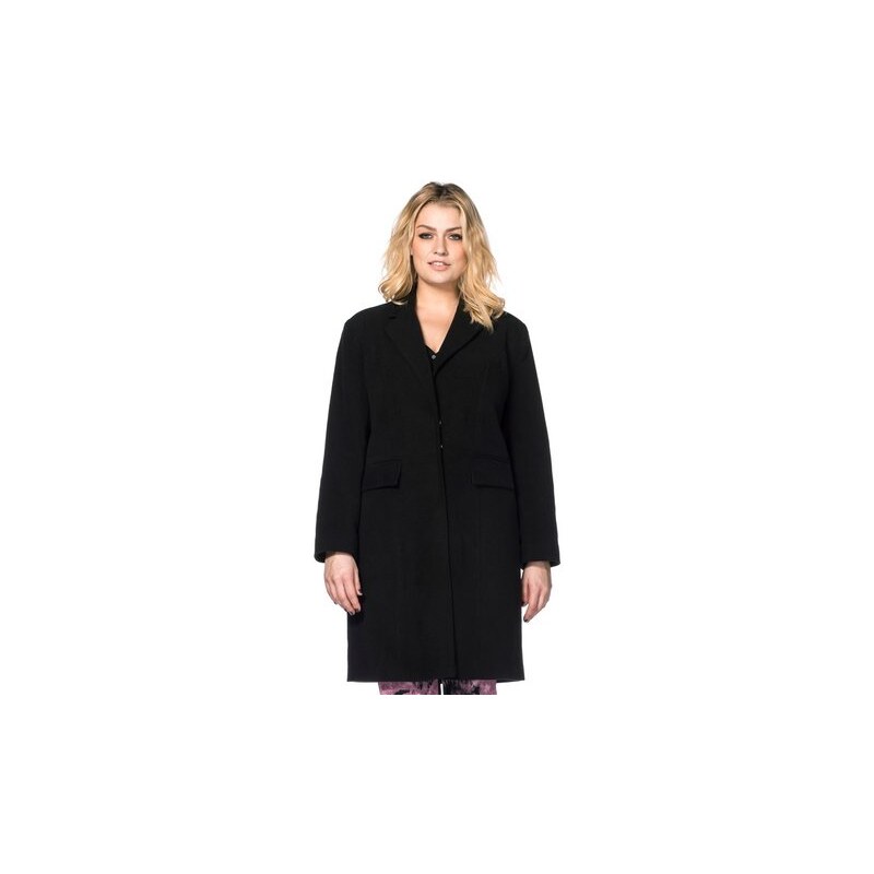 Damen Trend Mantel in Wolloptik SHEEGO TREND schwarz 40,42,44,46,48,50,52,54,56,58