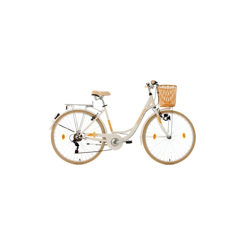 Damen-Cityrad 28 Zoll Shimano 6 Gang-Kettenschaltung Cantaloupe KS CYCLING weiß RH = 48 cm