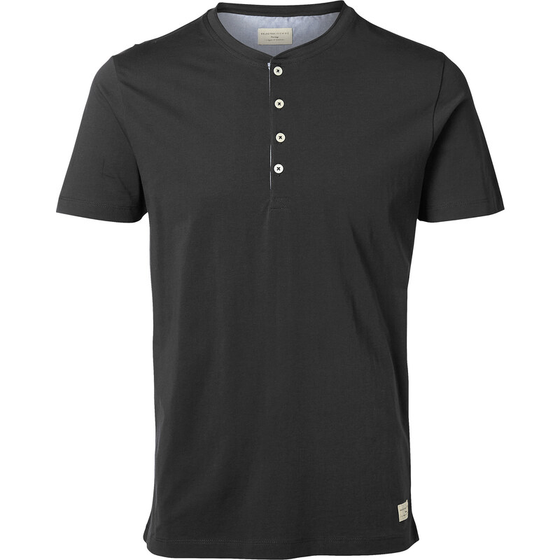 Selected SHHniklas Split Neck T-Shirt black
