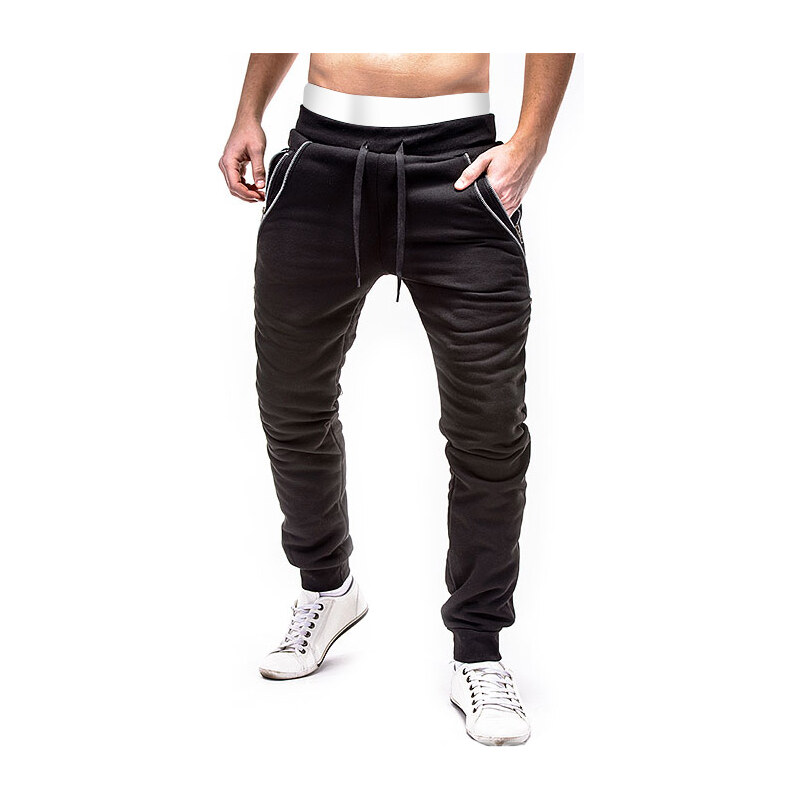 Lesara Sweatpants mit Reißverschlusstaschen - Schwarz - XL